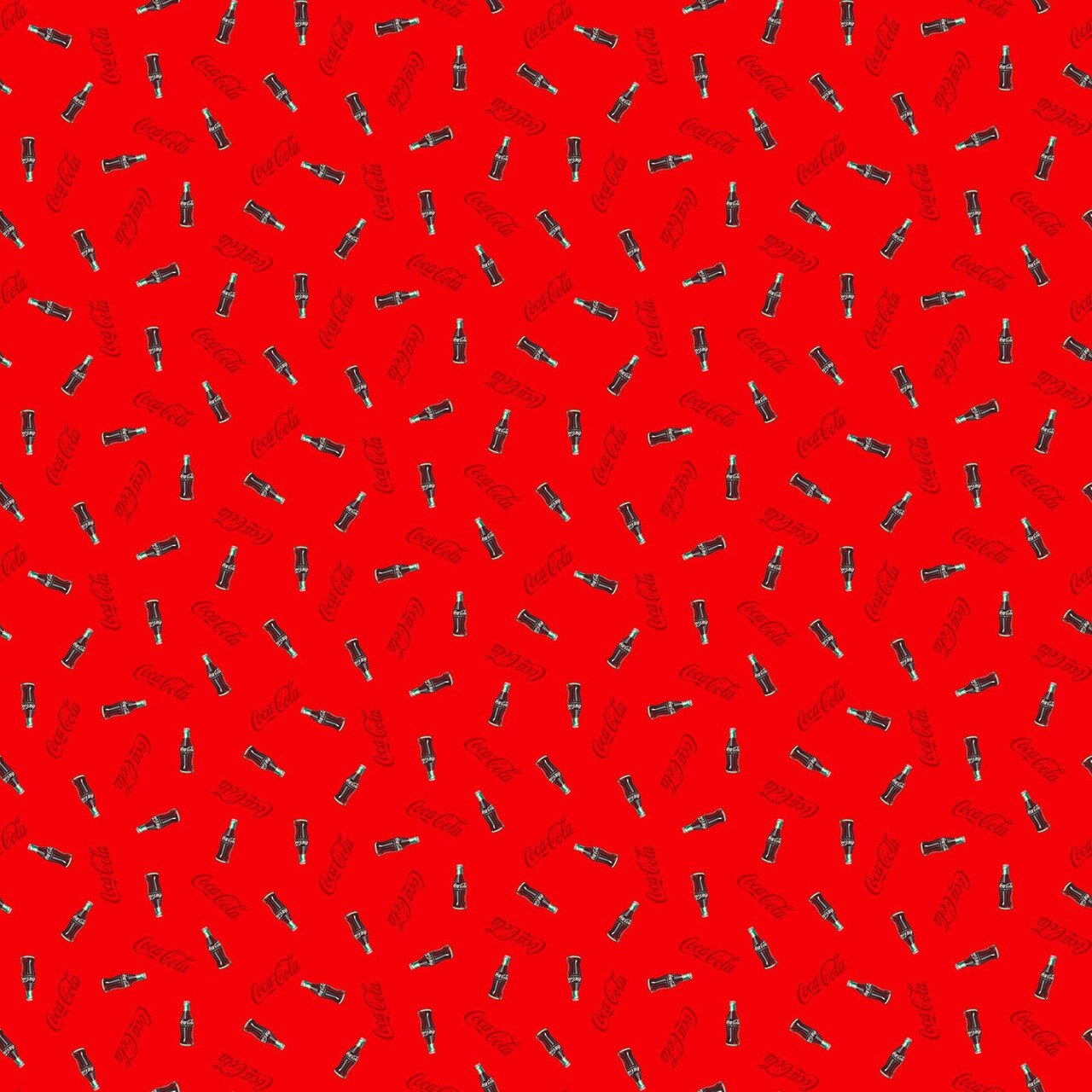 Fabric Northcott Red Bottle Toss Coca Cola by the Quarter Yard CC1008-26